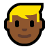 👱🏾 person: medium-dark skin tone, blond hair display on Windows